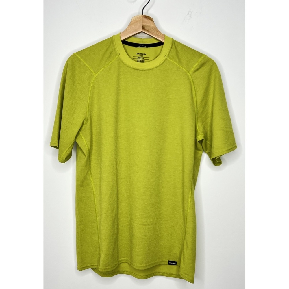 Patagonia Capilene Shirt Mens Medium Neon Lightweight Performance Hike Outdoor